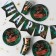 A set of paper dishes Dangerous Party, 6 plates, 6 glasses, 1 garland