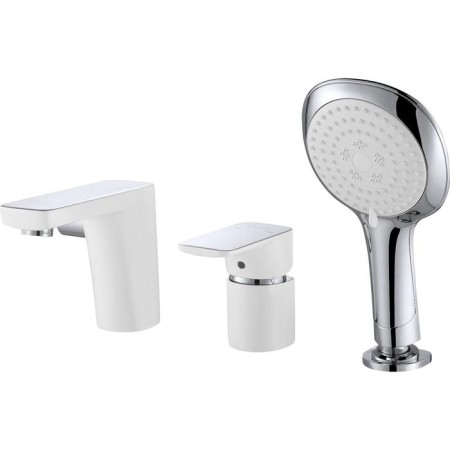 Bath mixer D&K Berlin Steinbeis DA1434916, one -rod, built -in, chrome/white