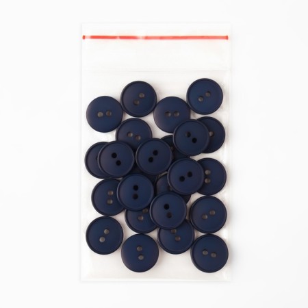 Button, 2 punctures, d = 15 mm, the color is dark blue-3