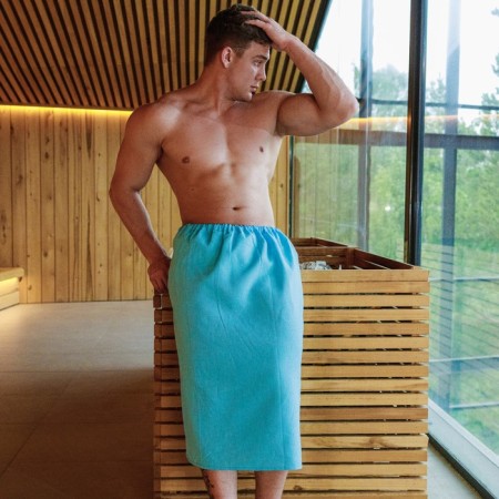 Velcro Kilt for a bathhouse and sauna 150x75 cm, male, cotton, 150 g/m, mix-3