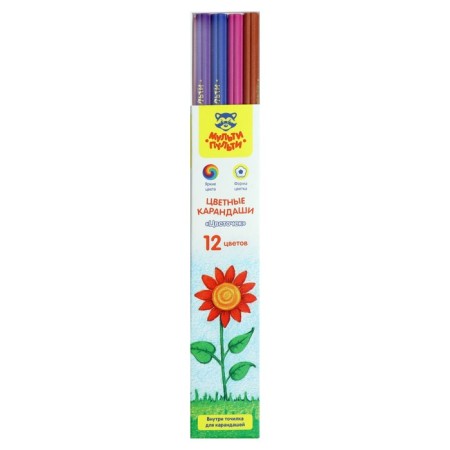 Pencils 12-Tsv multi-bullets "Flower", plastic, non-deposit, forms of building, Euro under 340565