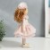 Interior doll "Baby Asya in pink, with a bear" 36x13x15.5 cm
