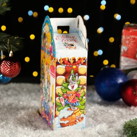 Gift box "Santa Claus and Hares", 16 x 7.5 x 26 cm-2