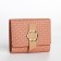Women's wallet on the button, pink color