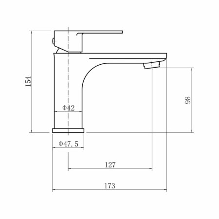 Fashun A51119-17 shell mixer, single-leaf, pour 127 mm, stainless steel, graphite-2