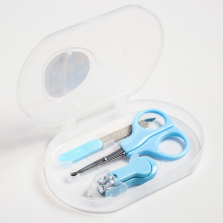Children's manicure set (scissors, kniper, saw), blue color-2