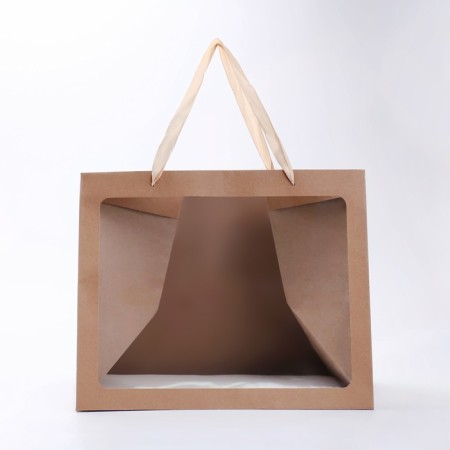 Gift package with a wide bottom and window 35 x 29 x 28 cm, craft-2