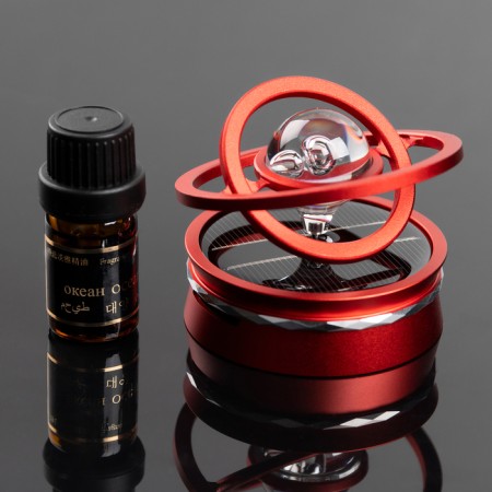 The accessory on the panel, gravitational rings, rotates from the sun, galaxy, red