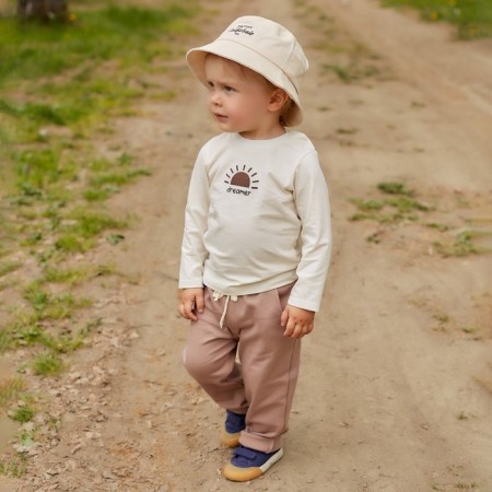 Set: T -shirt with DL. sleeve and pants crumb I am Dreamer, height 62-68 cm, beige-7