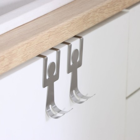Boar on the door for two hooks "little men", 8 × 3 × 4.5 cm, color chromium-2