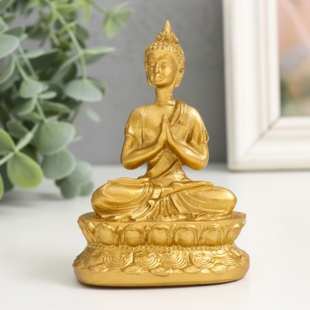 NECKE Polystone Gold "Meditation of the Buddha" 7x4.8x10.5 cm