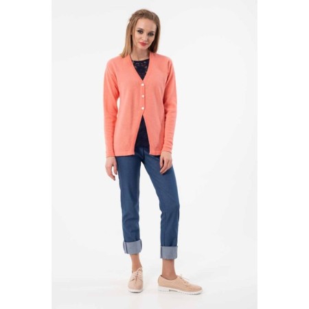 Cardigan female, size 42, coral color-1