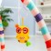 Developing rug "baby game", with a piano, round, blue