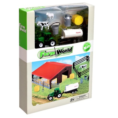 Game set "Farm", tractor, shed and animals-11