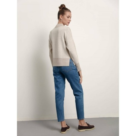 Women's jeans with a high landing CONTE Elegant Relaxed MOM, size S, MID Blue color-3