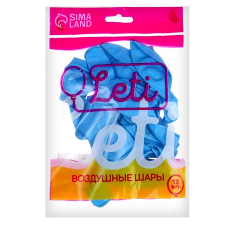 Latex ball 12 ", pastel, set 12 pcs., Blue color-3