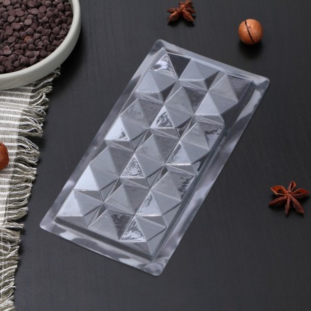 Form for chocolate and sweets "Squares", 18 × 8 cm, transparent color-3