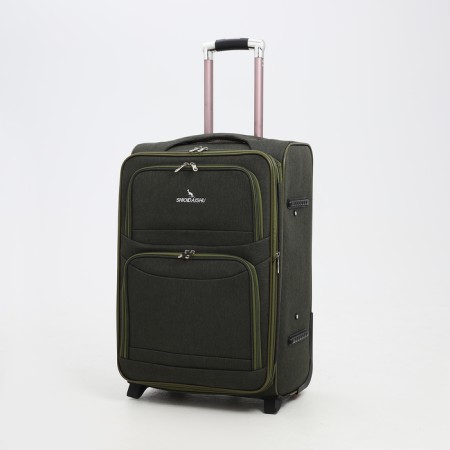 Small 24 suitcase "On a zipper, code castle, with extension, khaki color