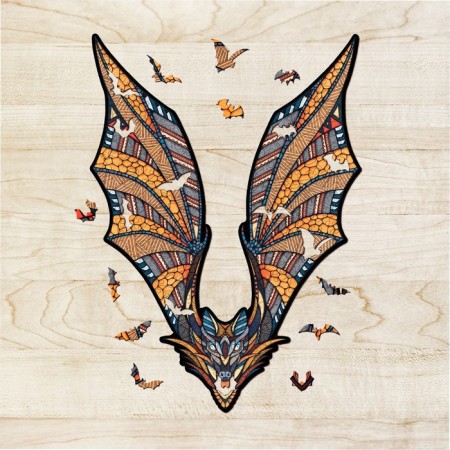Wooden, figured puzzle Ewa bat-10