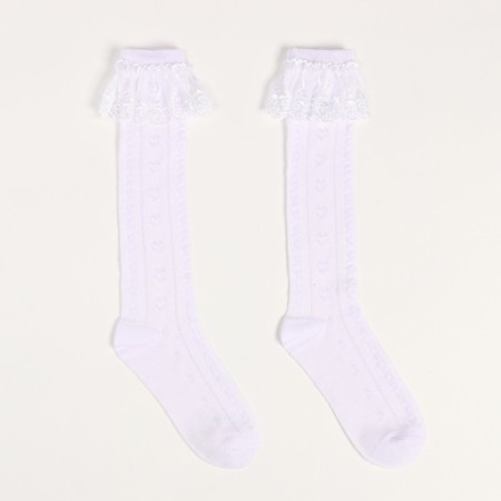 Golphs children's openwork with ruffles, white color, size 22-8