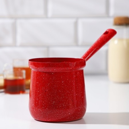 Turk for coffee of the Dolyan “Marble RED”, 800 ml, D = 10 cm, anti -stick coating, induction, red