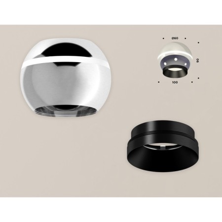 Ambrella Light, XS1104001, MR16 GU5.3 LED 3W, 4200K, silver color, black-2