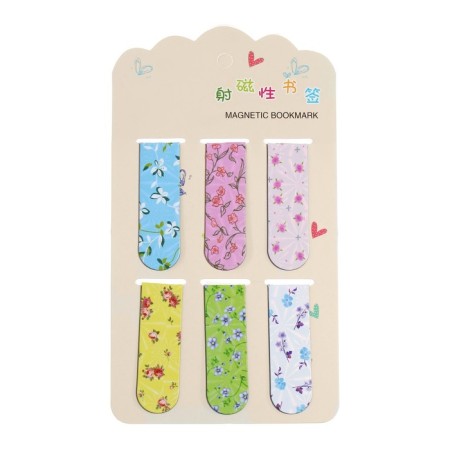 A set of magnetic bookmark for books Calligrata 6 pieces, "Flowers", mix-6