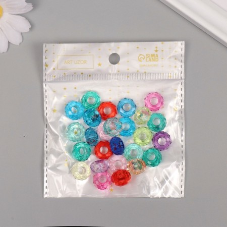 Beads for creativity Plastic "Crystal ring with faces" Isk. color. 20 g 0.8x1.4x1.4 cm 78115-4