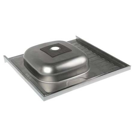 Kitchen sink "Vladiks", invoice, without siphon, 60x60 cm, right, stainless steel 0.4 mm-2
