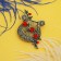 Brooch "Lira flowering", colored in black gold
