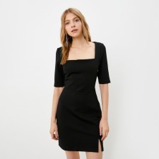 Women's dress with a square neckline MIST, size 50, color black