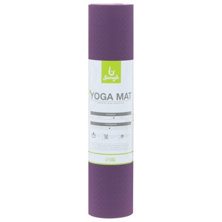 Yoga mat 183 × 61 × 0.8 cm, two -tone, purple color-16