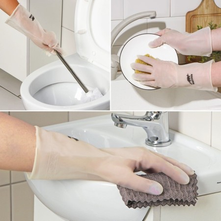 Economic gloves Raccoon, PVC, 70 g, size L, white color-2
