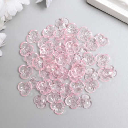 Beads for creativity Plastic "Busin Hat" set 50 pcs Transparent pink 0.4x1x1 cm-2
