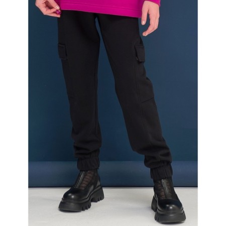 Pants for girls, height 116 cm, black color