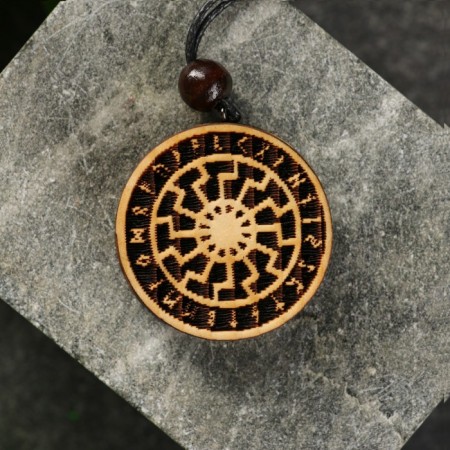 Talisman Slavic bilateral "Molovinets/Black Sun" cedar-1