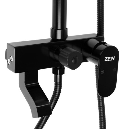 The shower system Zein Z3869, mixer, tropical and hand watering can, aluminum, black-10