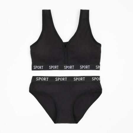 Female set (top, panties) Black color, size 42-44-4