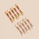 A set of applicators for shadows, bilateral, 5 pcs, 5.5 cm, pink/gold color