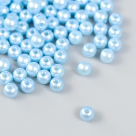Set of beads "needlework" plastic, diameter 6 mm, 25 g, blue