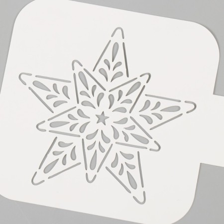 Plastic stencil "New Year's star", size 9x9 cm-2
