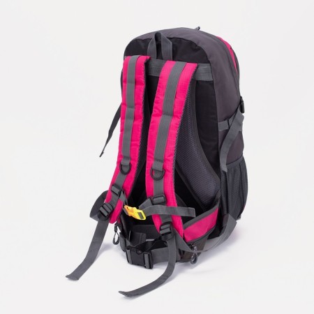 Tourist backpack with a zipper 40 l, 3 pockets, raspberry color-1