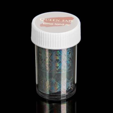 Translated foil for decor "Geometry", with a pattern, 4 × 80 cm, in a plastic case, color holographic silver-2