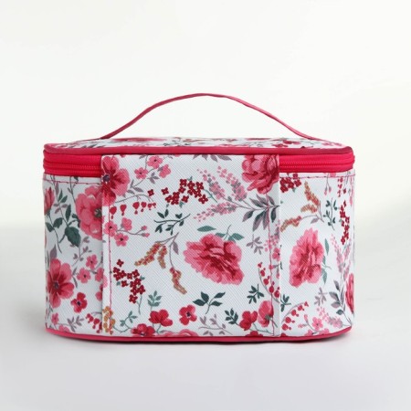 Cosmetic bag with lightning, white/pink color-1