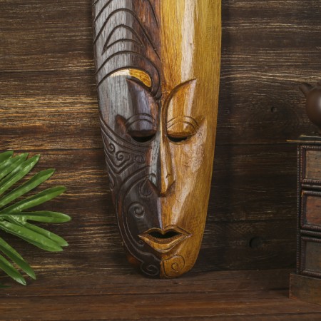 Mask wall tree "Aboriginal darkness/light" 3x18x50 cm-3