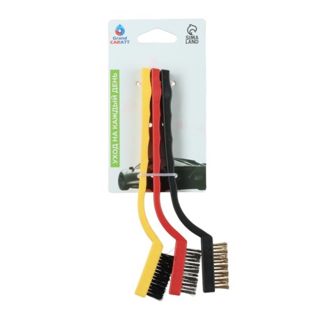 Brush for cleaning the car, 17 cm, metal bristles, mix, set 3 pcs-4