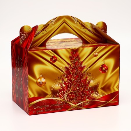 Gift box "Festive silk in red" New Year's suitcase average 20 x 12 x 19-2