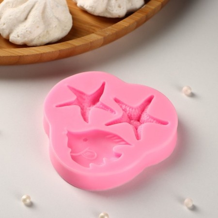 Mold "Laguna", silicone, 8 × 7.5 × 1 cm, pink color-2