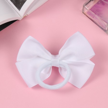Hair elastic band "Schoolgirl" Bant Peas, 9 cm, white-1