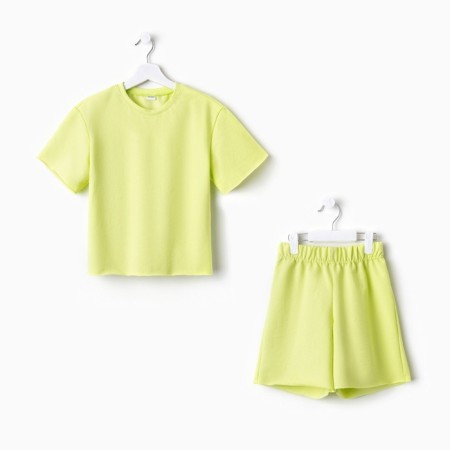 Kit for girls (T -shirt, shorts) minku lemon color, height 128-3